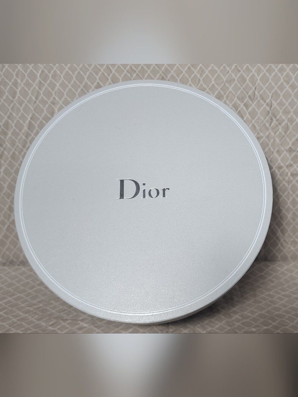 Dior Round Silver Hat Vanity Box Like New.  Box Only